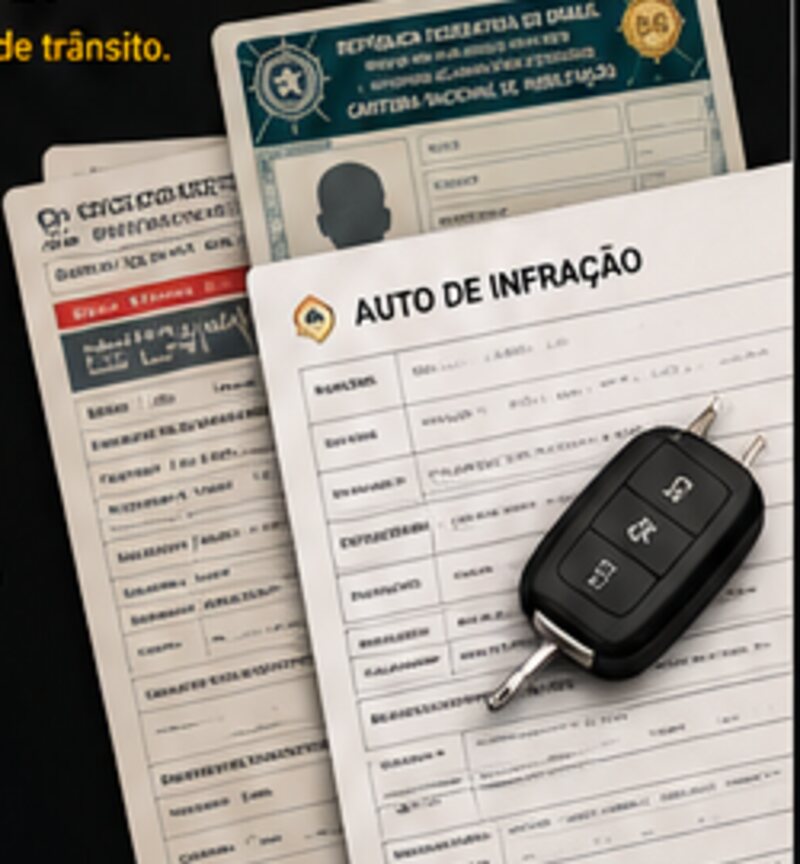 Auto de infração de trânsito, CNH e documentos do veículo
