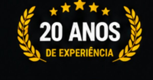 Selo de 20 anos de experiência da MULTAS S/A